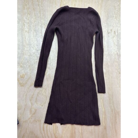 WAYF Women’s Body Con Dress Stretch Knit Sz 8 Long Sleeve Mini - Picture 3 of 3